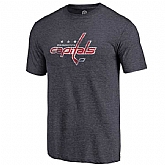 Men's Washington Capitals Fanatics Branded Distressed Team Primary Logo Tri Blend T-Shirt Navy FengYun,baseball caps,new era cap wholesale,wholesale hats